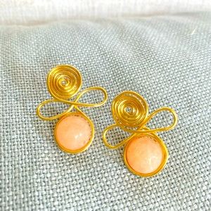 Handmade Gold wire design earrings